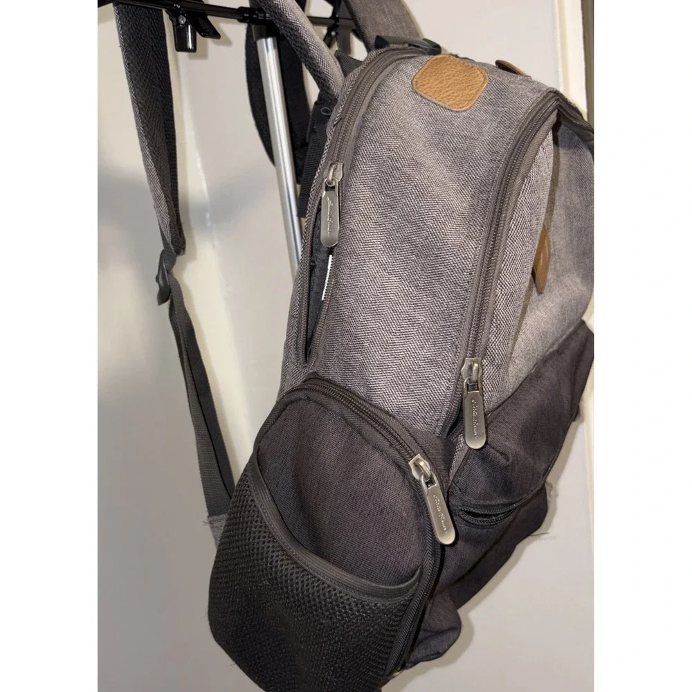 Eddie Bauer First Adventure Backpack Diaper Bag NWOT Insulated Pockets Gray